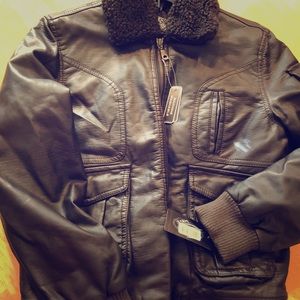 Leather like Bomber Jacket sz 10/12